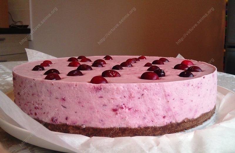 Cranberries and chocolate cake