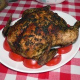 Rotisserie stiliumi kepta višta