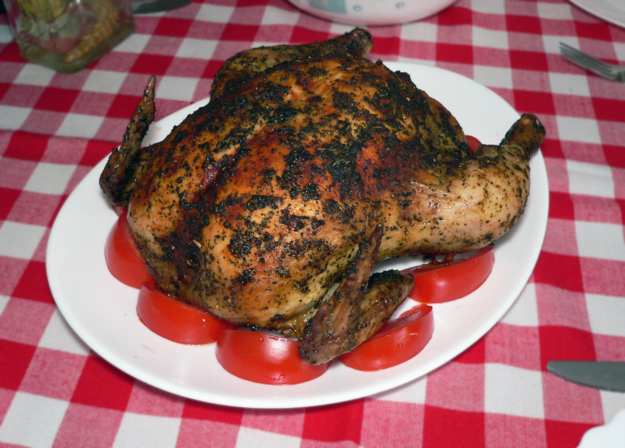 Rotisserie style baked chicken