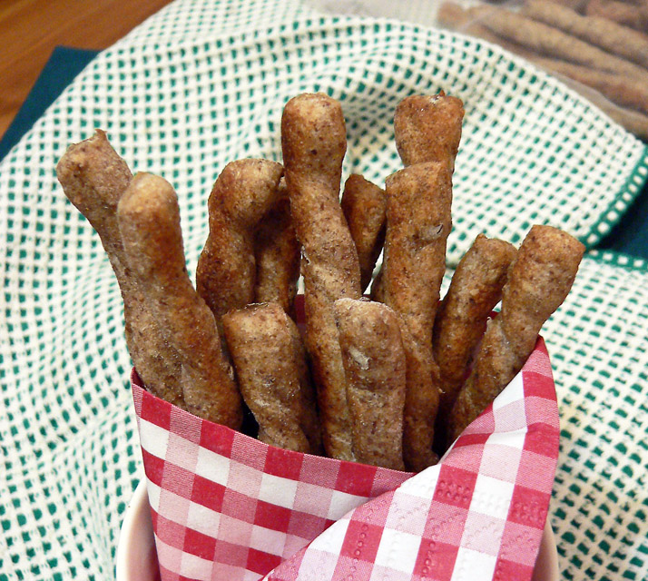 Rye bread sticks with flaxseeds
