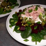 Beet and tuna salads