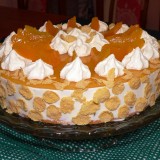 Yogurt cake with peaches