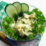 Cucumber and eggs salads