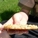 Oat cookies with chocolate and puffed rice