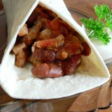 Tortilla rolls with meat and beans