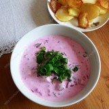 Cold beetroot soup with sour cream