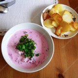 Cold beetroot soup with sour cream