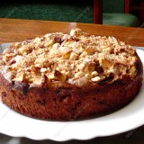 Chocolate cake with apples