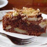 Chocolate cake with apples