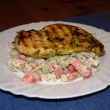 Chicken breast with curry and lemon peel