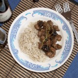 Pork stew with dried prunes