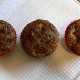 Muffins with rhubarbs and walnuts