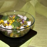 Smoked chicken breast and broccoli salads