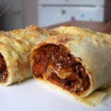 Crepes rolls with minced meat