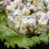 Satisfying cheese and ham salads