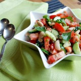White beans, tomatoes and cucumber salads