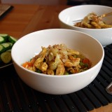 Turkey and rice stew with carrots and green peas