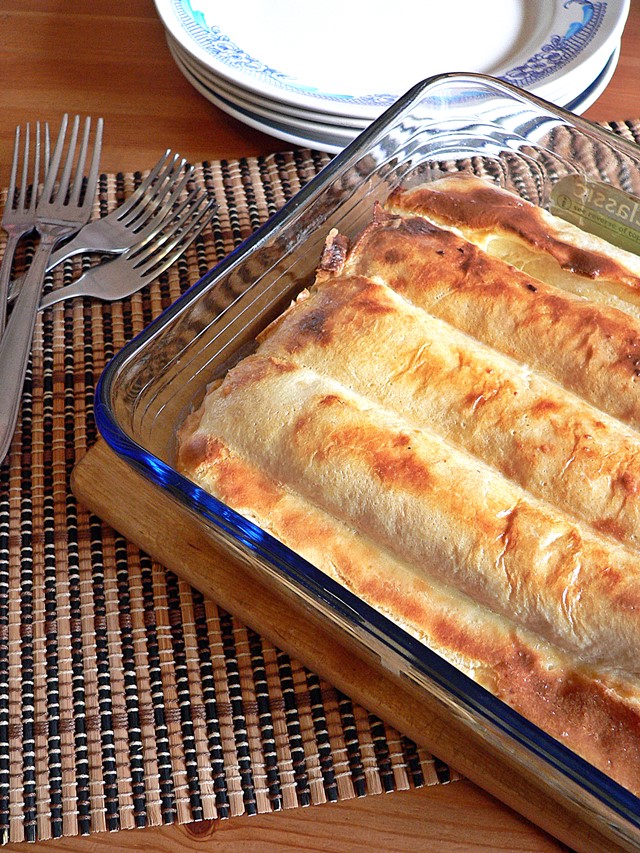 Crepes filled with brinza cheese